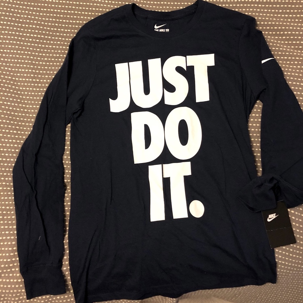Nike, long sleeve T, Navy, size S